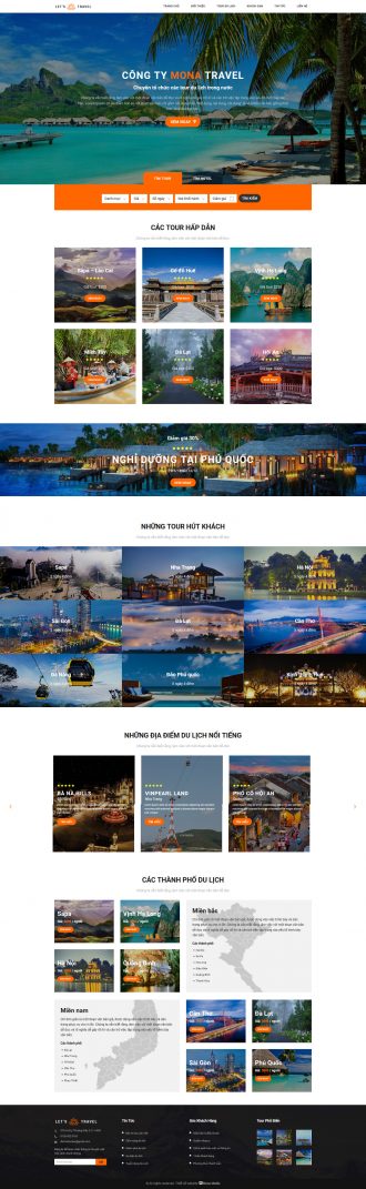 Mẫu website bán tour du lịch Let's Travel