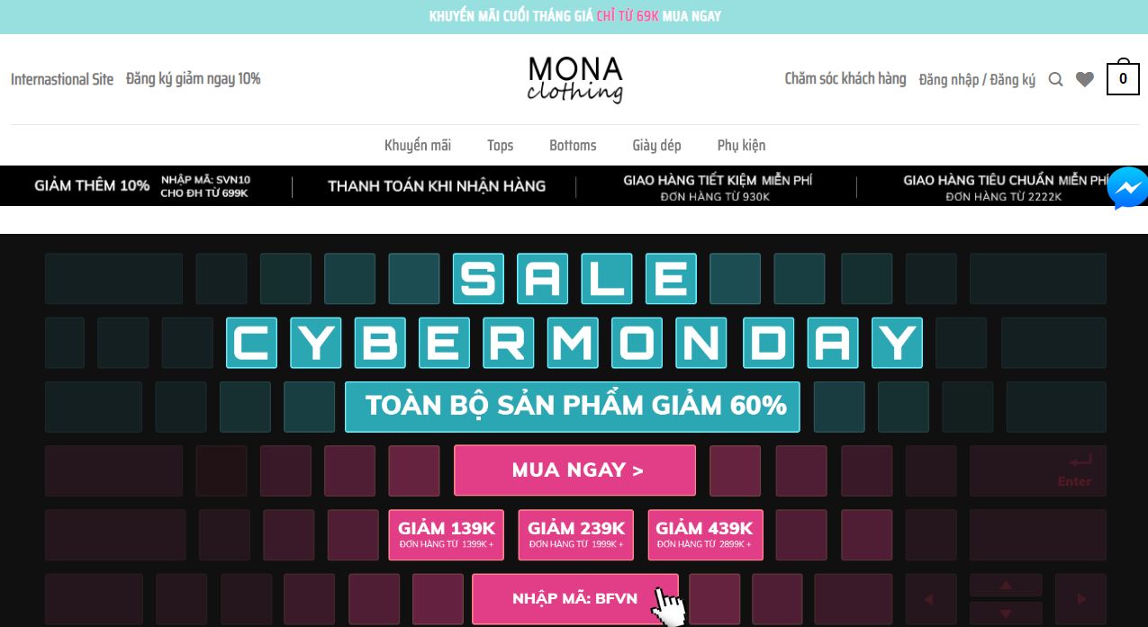 Một thiết kế website giá rẻ tại kho mẫu của Mona