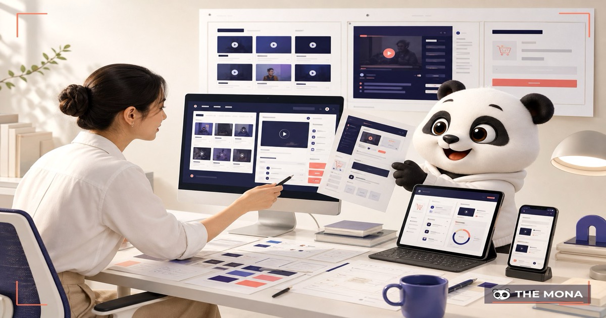 Đội thiết kế giao diện website khóa học đa thiết bị