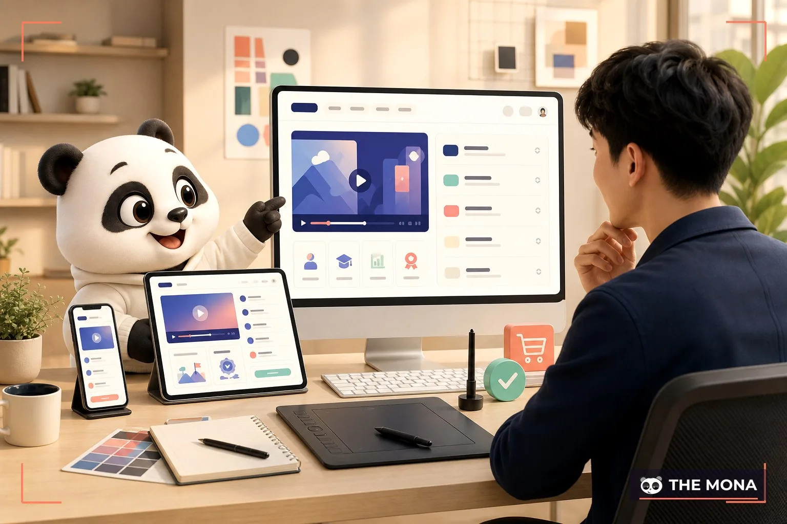 Giao diện website khóa học trên máy tính bảng và điện thoại